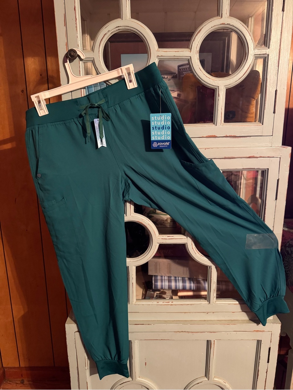 Studio Teal Ladies Medium Petite Stretch Scrub Pants B9 NWT